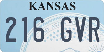 KS license plate 216GVR