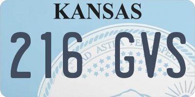 KS license plate 216GVS