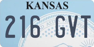 KS license plate 216GVT