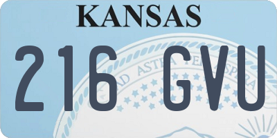 KS license plate 216GVU