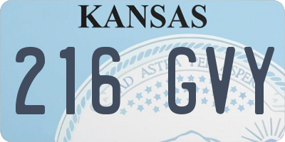 KS license plate 216GVY
