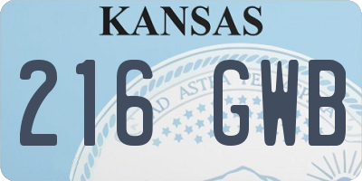 KS license plate 216GWB