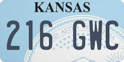 KS license plate 216GWC