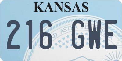 KS license plate 216GWE