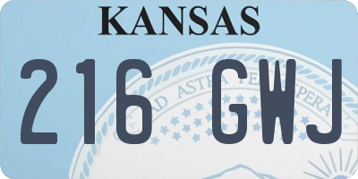 KS license plate 216GWJ