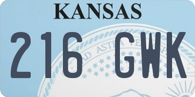 KS license plate 216GWK