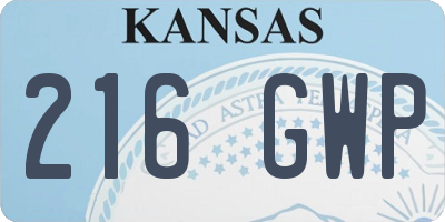 KS license plate 216GWP