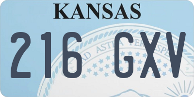 KS license plate 216GXV
