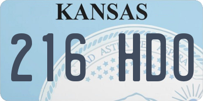 KS license plate 216HDO
