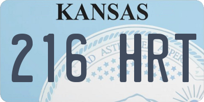 KS license plate 216HRT