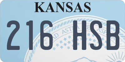 KS license plate 216HSB