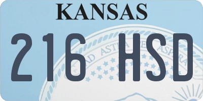 KS license plate 216HSD