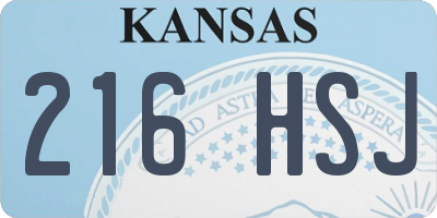 KS license plate 216HSJ