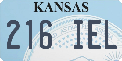 KS license plate 216IEL
