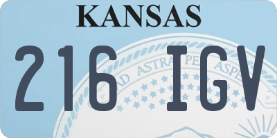 KS license plate 216IGV