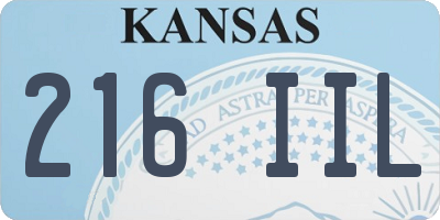 KS license plate 216IIL