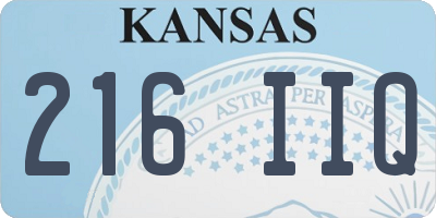 KS license plate 216IIQ