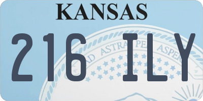 KS license plate 216ILY