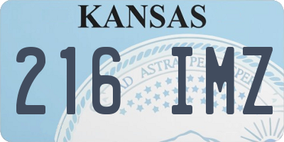KS license plate 216IMZ