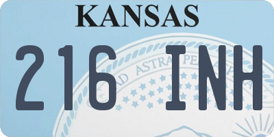KS license plate 216INH