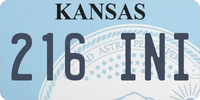 KS license plate 216INI