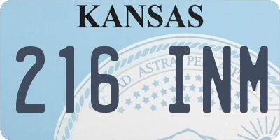 KS license plate 216INM