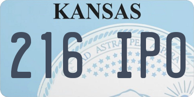KS license plate 216IPO