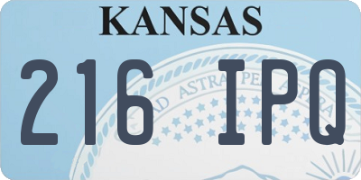 KS license plate 216IPQ