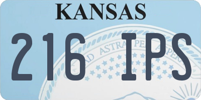 KS license plate 216IPS