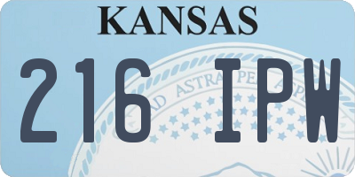 KS license plate 216IPW