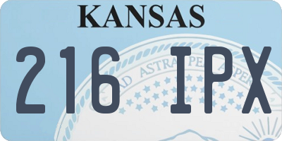 KS license plate 216IPX