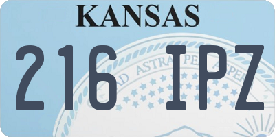 KS license plate 216IPZ