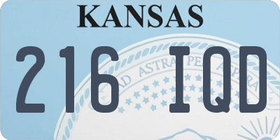 KS license plate 216IQD