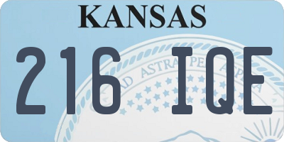 KS license plate 216IQE