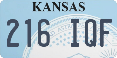 KS license plate 216IQF