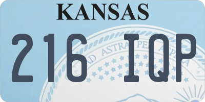 KS license plate 216IQP