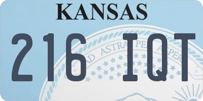 KS license plate 216IQT