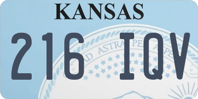 KS license plate 216IQV