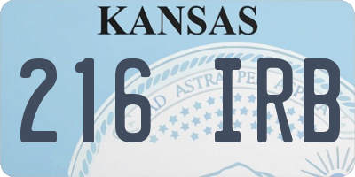 KS license plate 216IRB