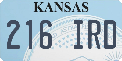 KS license plate 216IRD
