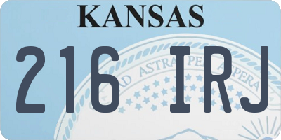 KS license plate 216IRJ
