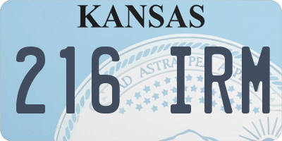 KS license plate 216IRM