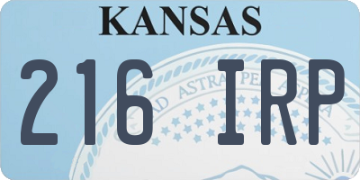 KS license plate 216IRP