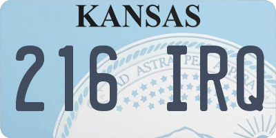 KS license plate 216IRQ