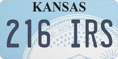 KS license plate 216IRS
