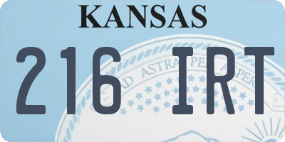 KS license plate 216IRT