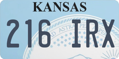 KS license plate 216IRX
