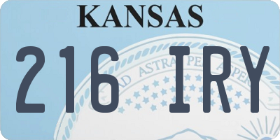 KS license plate 216IRY