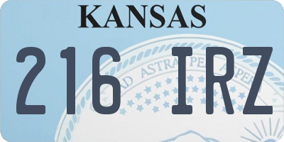 KS license plate 216IRZ