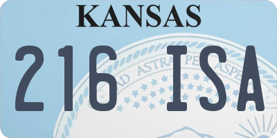 KS license plate 216ISA